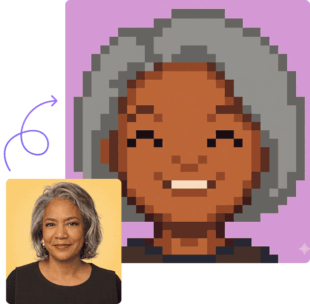 Portrait pixel art généré par IA